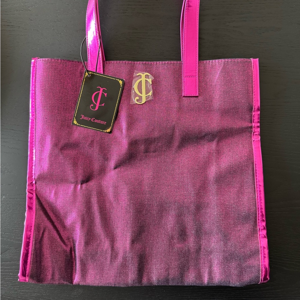 Juicy Couture Tote Bag NWT 
13.5"X 15"x 5" Handle Drop 8.25" tiny tear on trim